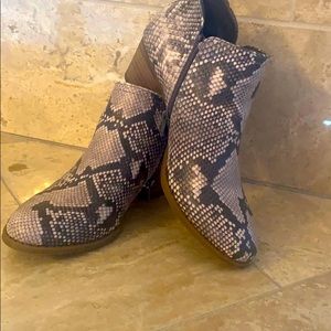 Almost new snake skin booties